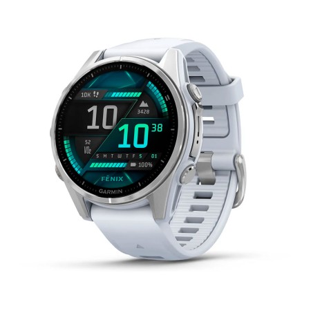 Смартгодинник Garmin Fenix 8 - 43 mm, AMOLED Silver with Whitestone Silicone Band (010-02903-00)