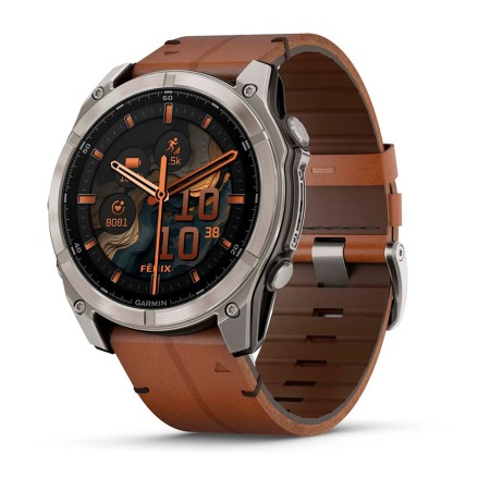 Смартгодинник Garmin Fenix 8 - 51 mm, AMOLED Sapphire, Graphite/Carbon Gray DLC Titanium with QuickFit leather strap (010-02905-40)