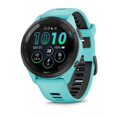 Смартгодинник Garmin Forerunner 265 Black Bezel with Aqua Case and Aqua/Black Silicone Band (010-02810-12)  у Чернівцях