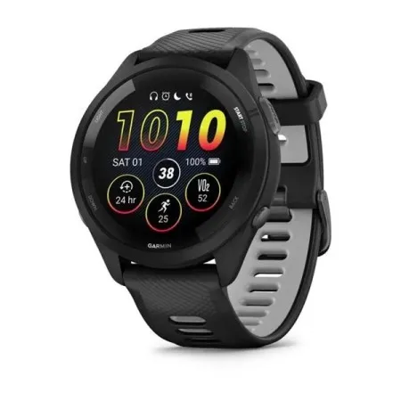 Смартгодинник Garmin Forerunner 265 Black Bezel and Case with Black/Powder Gray Silicone Band (010-02810-10)