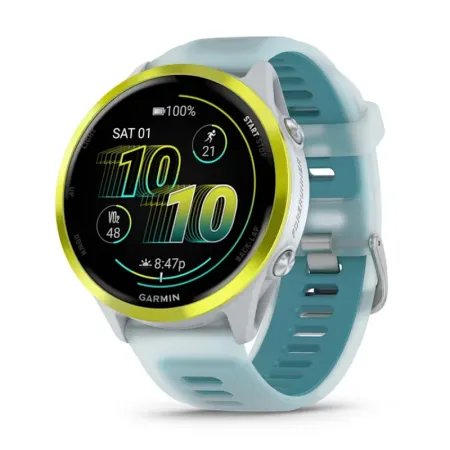 Смартгодинник Garmin Forerunner 570 - 47mm Amp Yellow Aluminum with Translucent Whitestone/Turquoise Band (010-02971-01)