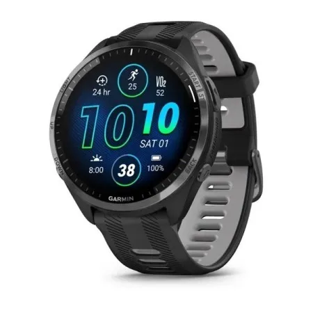 Смартгодинник Garmin Forerunner 965 Carbon Gray DLC Titanium Bezel with Black Case and Black/Powder Gray Silicone Band (010-02809-10)