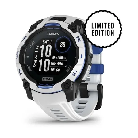 Смартгодинник Garmin Instinct 3 – 45 mm Solar Whitestone with Whitestone/Bolt Blue Band (010-02934-03)  у Чернівцях