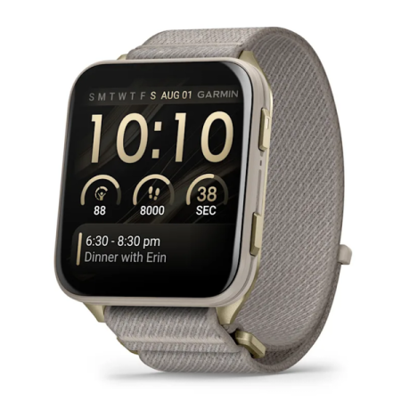Смартгодинник Garmin Venu X1 Soft Gold with Titanium Caseback and French Gray Nylon Band (010-02980-09)  у Чернівцях