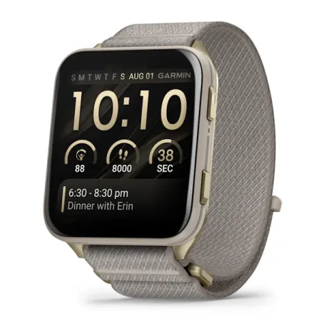 Смартгодинник Garmin Venu X1 Soft Gold with Titanium Caseback and French Gray Nylon Band (010-02980-09)  у Львові