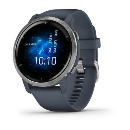 Смартгодинник Garmin Venu 2 Silver Bezel with Granite Blue Case and Silicone Band (010-02430-10)