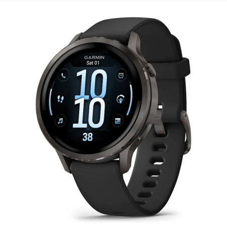 Смартгодинник Garmin Venu 4 – 41 mm Slate with Black Silicone Band (010-03013-02)