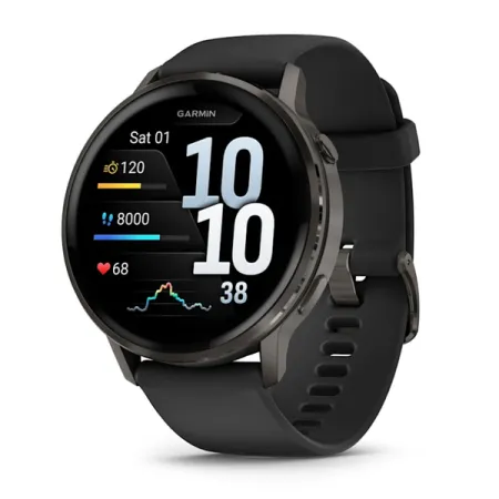Смартгодинник Garmin Venu 4 – 45 mm Slate with Black Silicone Band (010-03014-00)