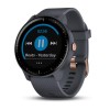 Смартгодинник Garmin Vivoactive 3 Music Granite Blue with Rose Gold Hardware (010-01985-33)