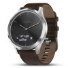 Смартгодинник Garmin Vivomove HR Premium Silver Tone with Dark Brown Leather Band Large (010-01850-24)