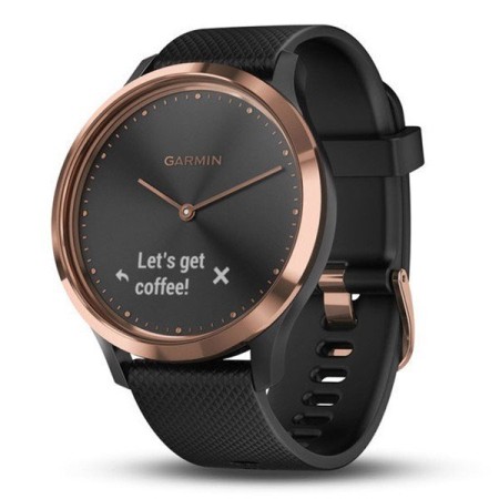 Смартгодинник Garmin Vivomove HR Sport Rose Gold with Black Silicone Band Small/Medium (010-01850-26)