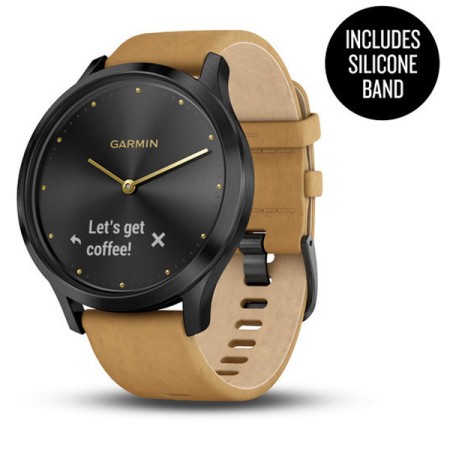 Смартгодинник Garmin Vivomove HR Premium Black-Tan One Size (010-01850-00)