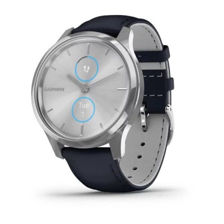 Смартгодинник Garmin Vivomove Luxe Silver-Blue Leather (010-02241-20)