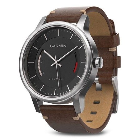 Смартгодинник Garmin Vivomove Premium Stainless Steel with Leather Band (010-01597-20)