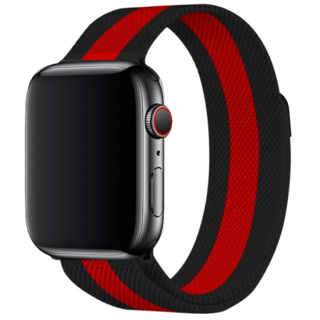 Ремінець Apple Watch Milanese Loop 38mm/40mm/41mm (Black/Red)