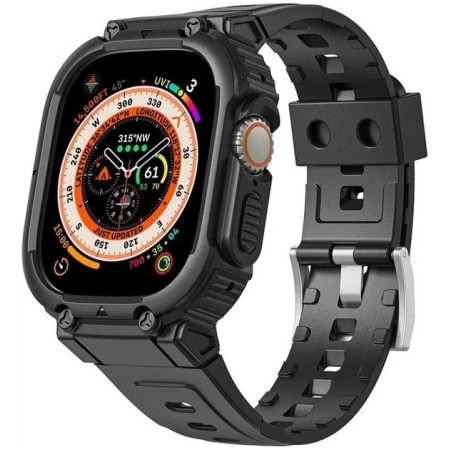 Ремінець з накладкою WIWU 2 in 1 Armor Watch band 42/44/45/49mm (Wi-WB014) Black