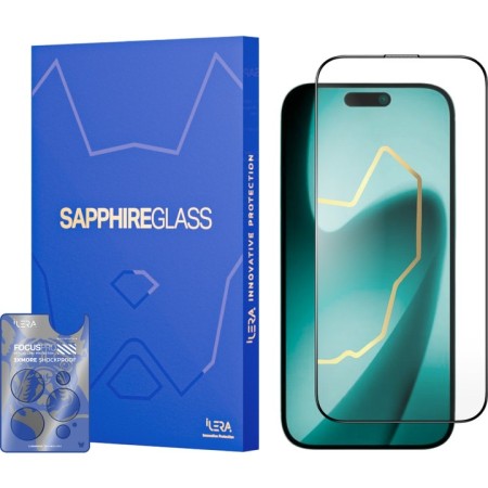 Захисне скло iLera Sapphire Ultra + Glass 2.0 для iPhone 17 Pro Black (ILSPDLPL17Pr)  у Запоріжжі