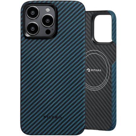 Чохол Pitaka MagEZ Case 4 Twill 1500D Black/Blue для iPhone 15 Pro Max (KI1508PM)