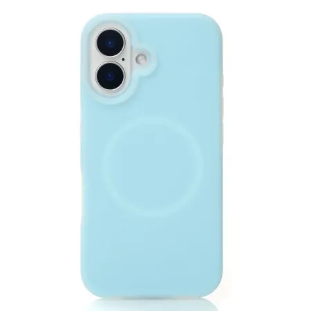 Чохол Liquid Silicone Full with MagSafe для Apple iPhone 16 (Blue Fog)