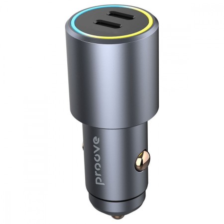 Автомобільний зарядний пристрій Proove Double Energy 50W (Type-C + Type-C) (Metal Gray)  у Чернівцях