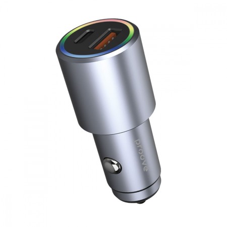 Автомобільний зарядний пристрій Proove Double Energy Plus 53W (USB + Type-C) (Metal Gray)  у Чернівцях