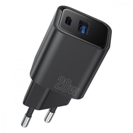 Мережевий зарядний пристрій Proove Silicone Power Plus 20W (Type-C + USB) (Чорний)  у Тернополі