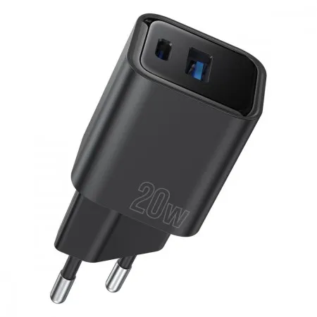 Мережевий зарядний пристрій Proove Silicone Power Plus 20W (Type-C + USB) (Чорний)