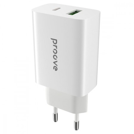 Мережевий зарядний пристрій Proove Rapid 20W (Type-C + USB) (Білий)