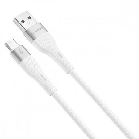 Кабель Proove Light Silicone USB to Micro USB 2.4A (1m) (Білий)  у Чернівцях