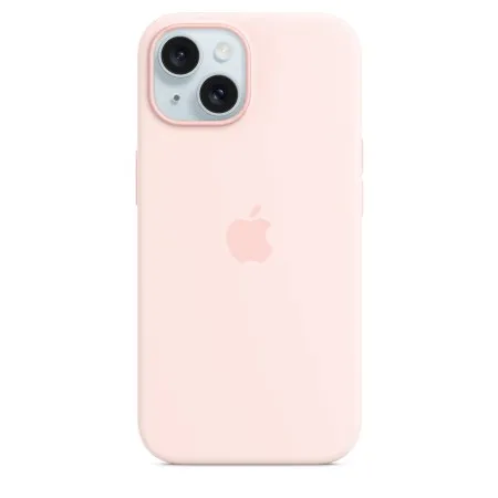 Apple Silicone case для iPhone 15 with MagSafe (Light Pink)