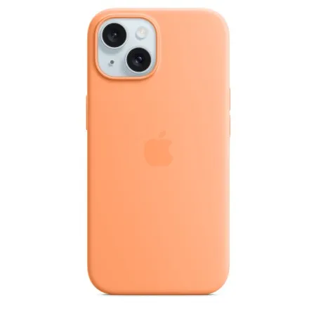 Apple Silicone case для iPhone 15 with MagSafe (Orange Sorbet)