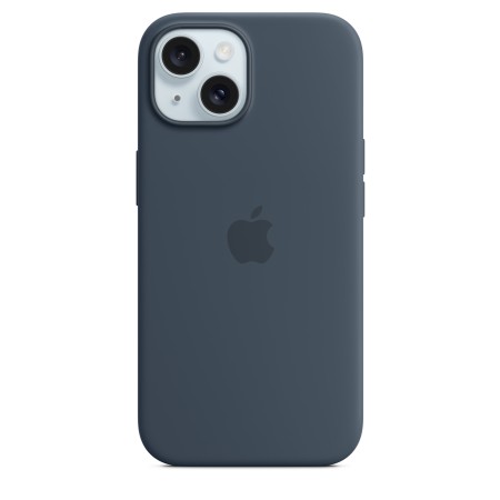 Apple Silicone case для iPhone 15 with MagSafe (Storm Blue)
