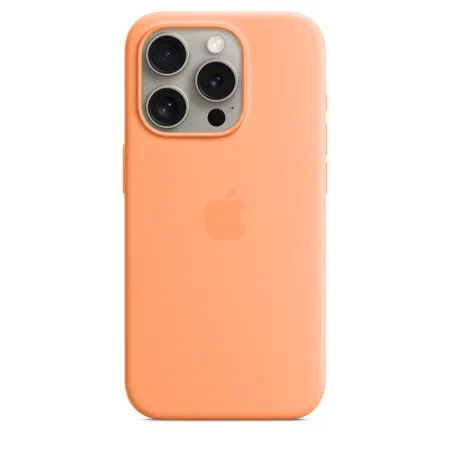 Apple Silicone case для iPhone 15 Pro with MagSafe (Orange Sorbet)