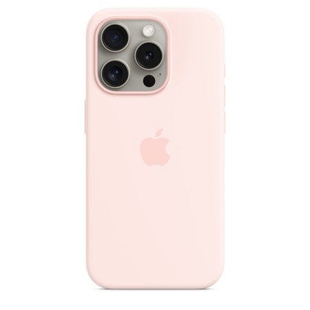 Apple Silicone case для iPhone 15 Pro with MagSafe (Light Pink)
