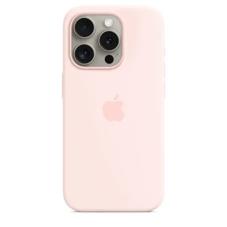Apple Silicone case для iPhone 15 Pro with MagSafe (Light Pink)