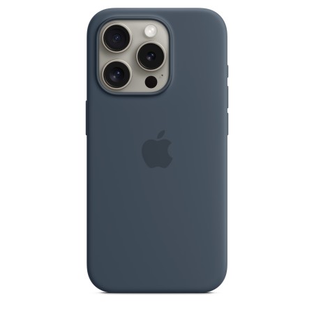 Apple Silicone case для iPhone 15 Pro with MagSafe (Storm Blue)