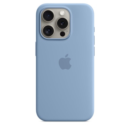Apple Silicone case для iPhone 15 Pro with MagSafe (Winter Blue)