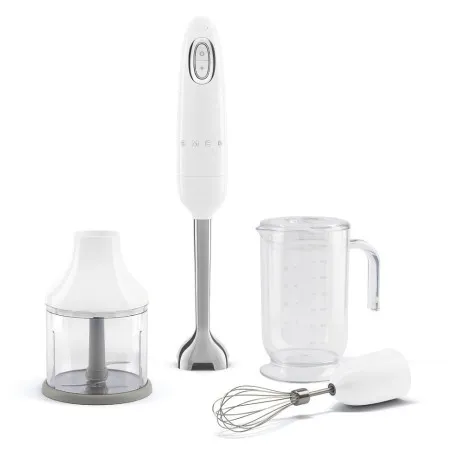Блендер заглибний з аксесуарами SMEG Retro Style White (HBF03WHEU)