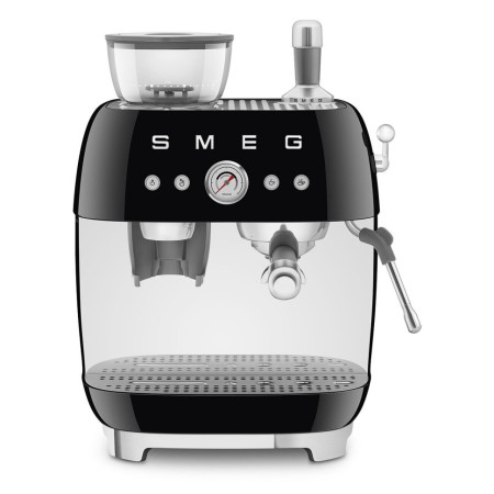 Ріжкова кавоварка еспресо з вбудованою кавомолкою SMEG Retro Style Black (EGF03BLEU)