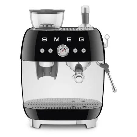 Ріжкова кавоварка еспресо з вбудованою кавомолкою SMEG Retro Style Black (EGF03BLEU)