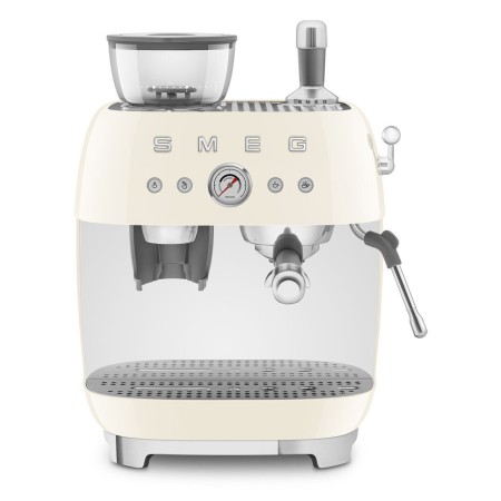Ріжкова кавоварка еспресо з вбудованою кавомолкою SMEG Retro Style Creamy (EGF03CREU)