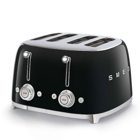 Тостер на 4 скибочки (4х4) Smeg Retro Style Black (TSF03BLEU)