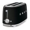 Тостер на 4 скибочки (2х4) Smeg Retro Style Black (TSF02BLEU)