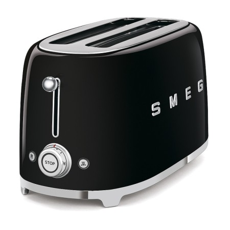 Тостер на 4 скибочки (2х4) Smeg Retro Style Black (TSF02BLEU)