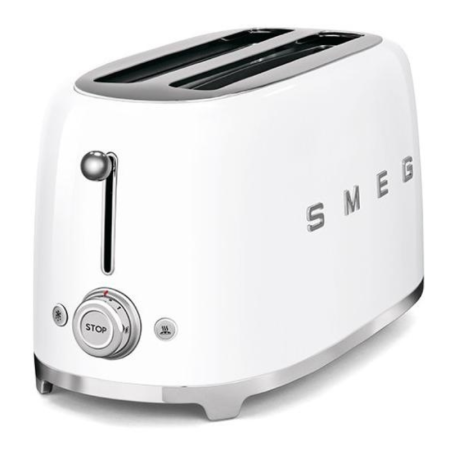 Тостер на 4 скибочки (2х4) Smeg Retro Style White (TSF02WHEU)