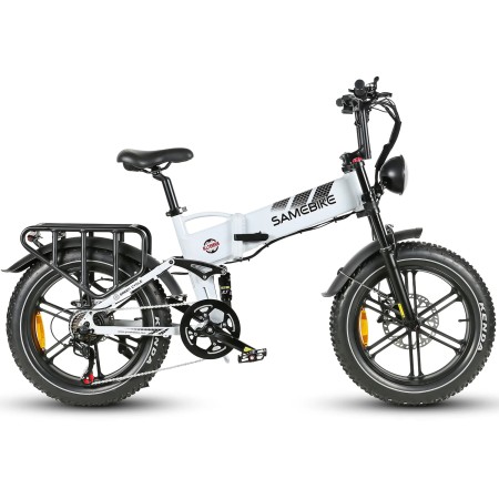 Електровелосипед Samebike RS-A02 (750 Вт, 17 А*год, 48 В), колеса 20'', з ручкою газу, білий